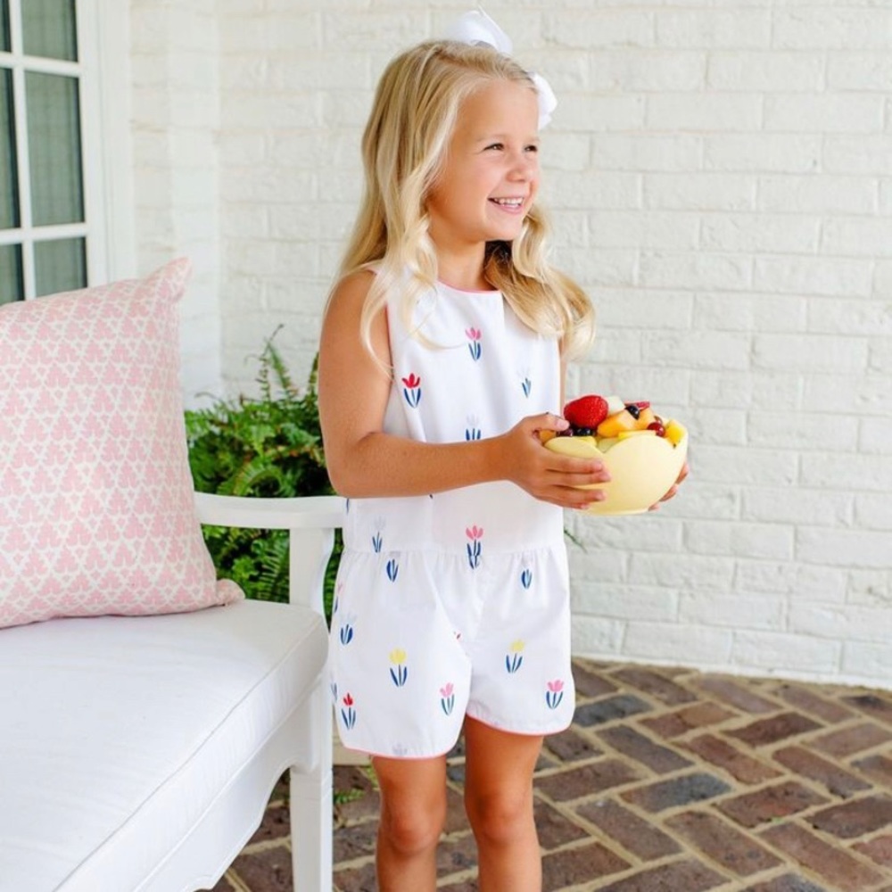 TBBC Mae Ryan romper Travilah Tab Tulip print Sz 8 NWT